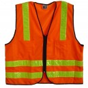 T32012 - Safety vest I. /orange/ EN471 with zip and pocket