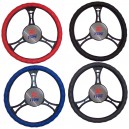 T12030 - Steering wheel cover /red, black, gray, blue/ leather imitat.