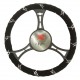 T12069 - Wheel cover, Black - white, barbed-wire